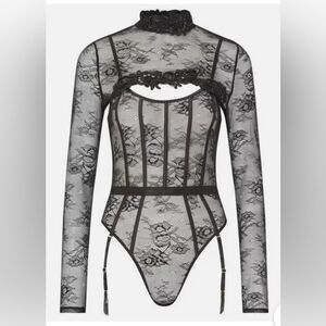 🖤 NWT Ann Summers Rococo Black Lace Overtop ONLY, M